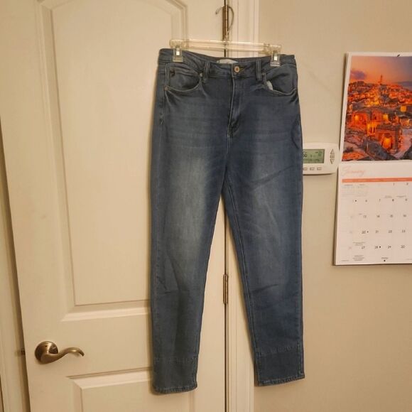 KanCan Women's Blue Denim Straight Leg Jeans w/ Extra Ankle Detailing Size 9/28 - Picture 1 of 12